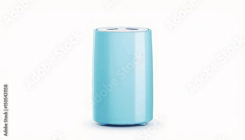 Sleek air purifier design in pastel blue, modern home wellness