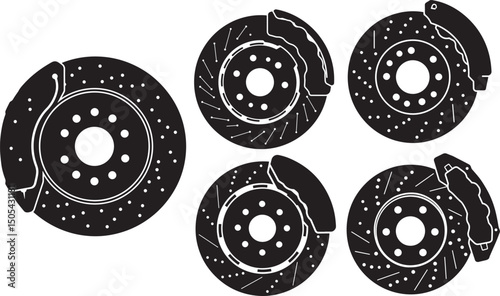 Disc Brake Icon Silhouette Vector Illustration