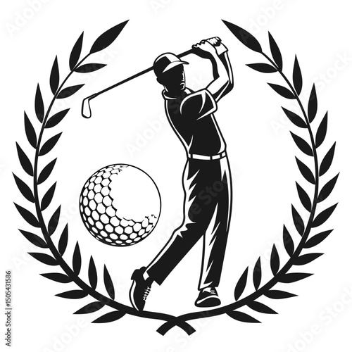 golf badge vector illustration. sport graphic template in emblem style.