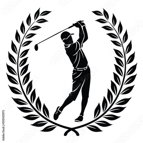 golf badge vector illustration. sport graphic template in emblem style.
