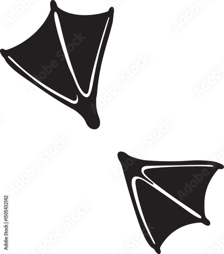 Duck Footprint Silhouette Vector Illustration