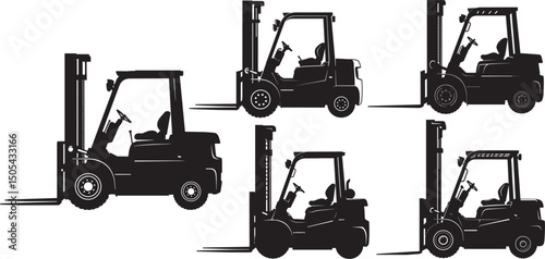 Forklift Icon Silhouette Vector Illustration