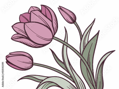 Artistic Bloom Flower Drawing