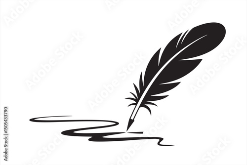 Quill Pen Writing Icon Representing Literature and Creativity