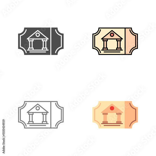 Museum Ticket Vector Icon