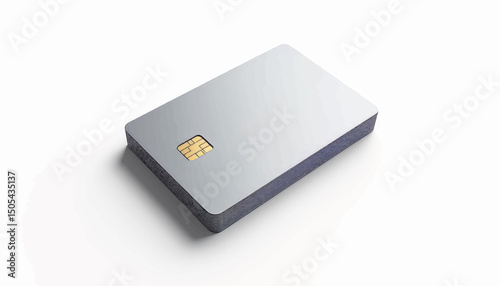 Sleek NFC smart business card on white background, modern technology