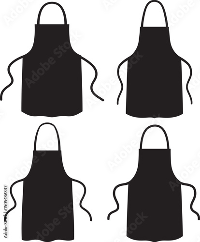 Kitchen Apron Icon Silhouette Vector Illustration