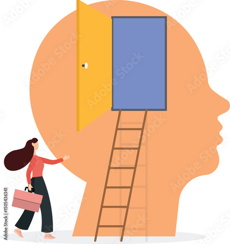 Mindfulness as mental mind peace, balance and wellness.flat design.illustration with people.