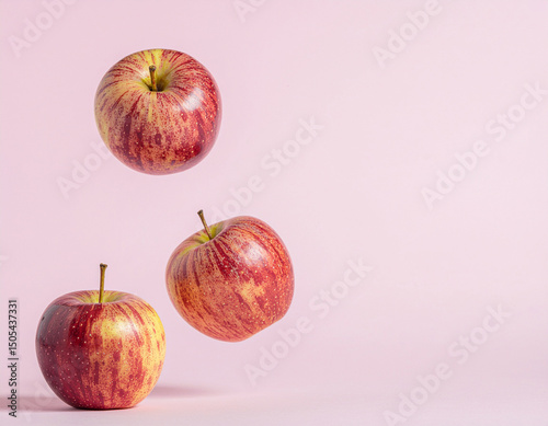 Falling apples in pastel colors