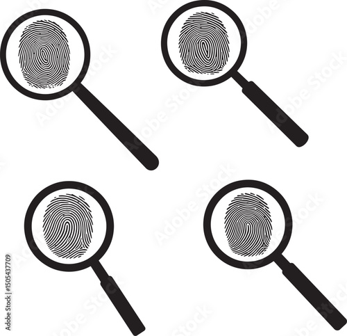 Magnifying Glass Searching Person Icon Silhouette Vector Illustration