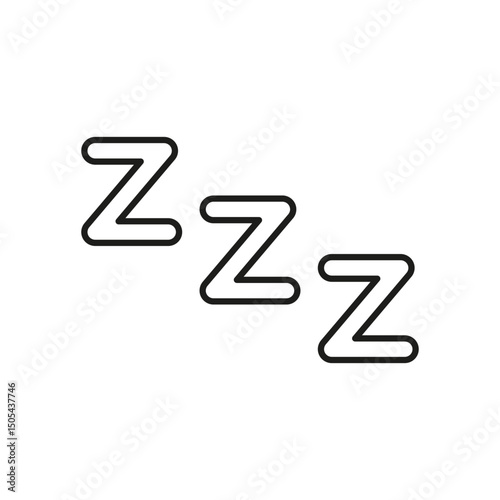 Zzz Sleep Symbol Line Icon. Rest, Relaxation, And Sleep Indication Outline Symbol. Sleepy, Nap, And Dream Concept. Editable Stroke. Isolated Vector Illustration
