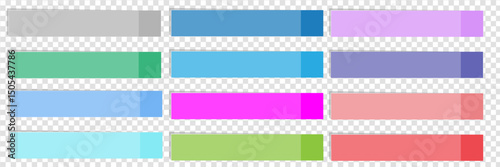 Post note sticky stickers with peel off corner isolated on a transparent background. Paper adhesive tape with shadow.