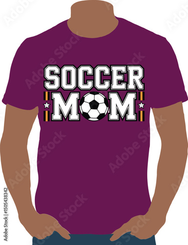 Illustrated soccer mom t shirt design depicting a passionate and proud supporter