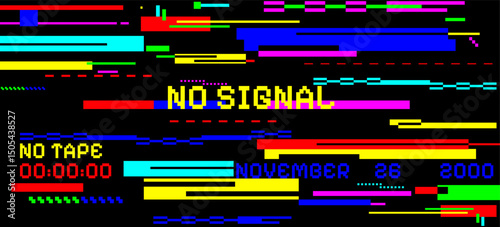 No signal tv glitch background. Vector illustration