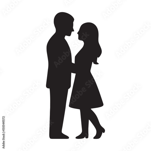 Wallpaper Mural Couple black silhouette vector, Simple silhouette Design vector icon with white background Torontodigital.ca