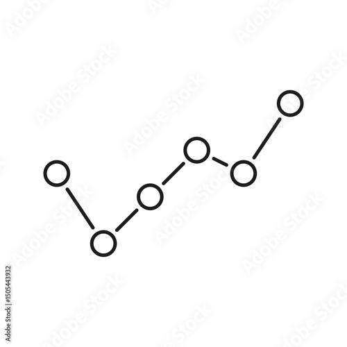 Line Graph Chart Icon. Data Analysis, Growth Trends, And Performance Tracking Outline Symbol. Business And Financial Metrics Visualization. Editable Stroke. Isolated Vector Illustration