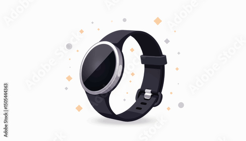 Wearable smart medicine reminder bracelet design on white background, technology