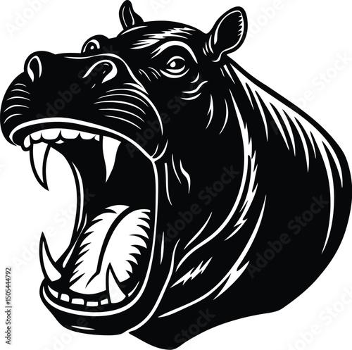 hippo with open mouth