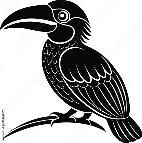 hornbill sitting silhouette
