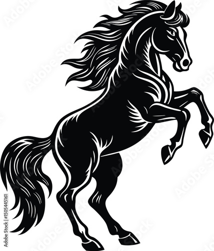 horse rearing up