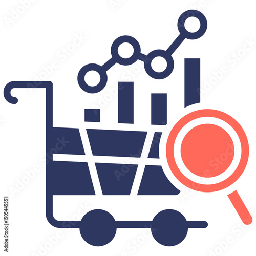 Market Trend glyph color icon