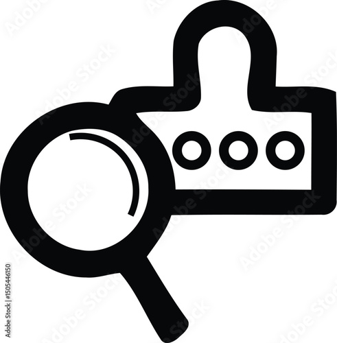 Password Search and Security Magnifying Glass Icon