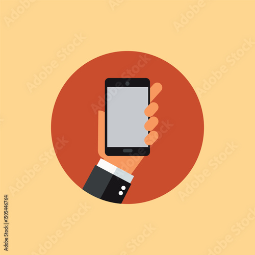 Businessman Using Smartphone – Vector Design for Mobile Communication and Corporate Technology