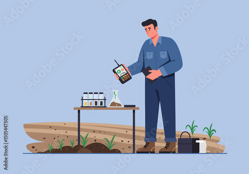 Expert Soil Scientist Analyzing Samples For Research Analysis Process