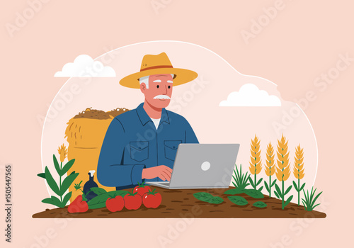 Farmer Checks His Crop Status Using Modern Technology