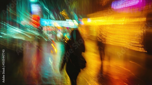 Night city blur photo