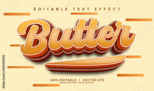 butter vector text effect with modern style design
