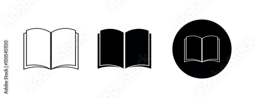 Book icon set. open book icon, ebook icon png and vector illustration on transparent background