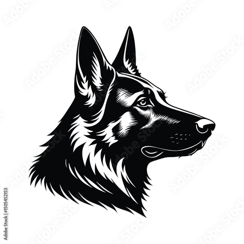 German Shepherd Profile Silhouette