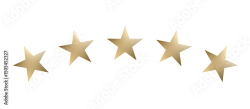 golden five star vector, reward, high end. 5 star gold rating icon. Score ranking and review. feedback and evaluation designs.