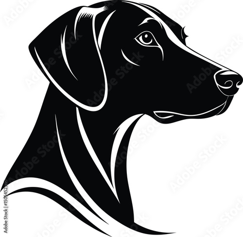 Stylish Black and White Dog Silhouette