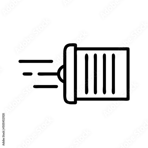 Air filter icon with airflow lines representing filtration concept  