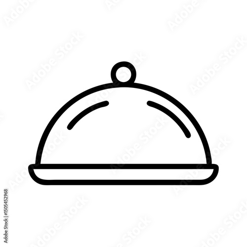 Simple vector linear icon of a cloche food cover  