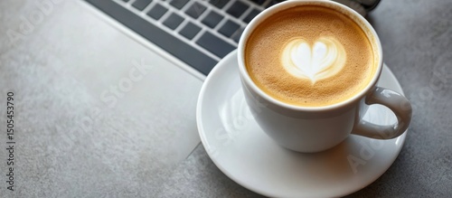 Morning inspiration: Latte art and laptop for a creative work session
