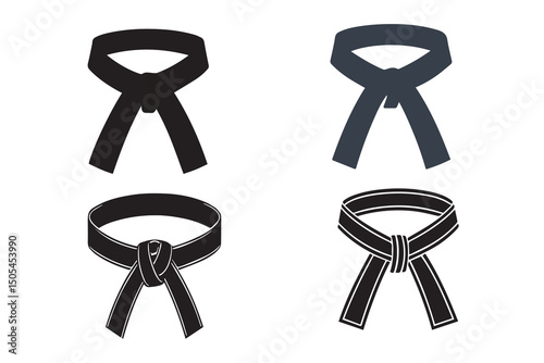 Judo Belt icon silhouette Vector Illustration