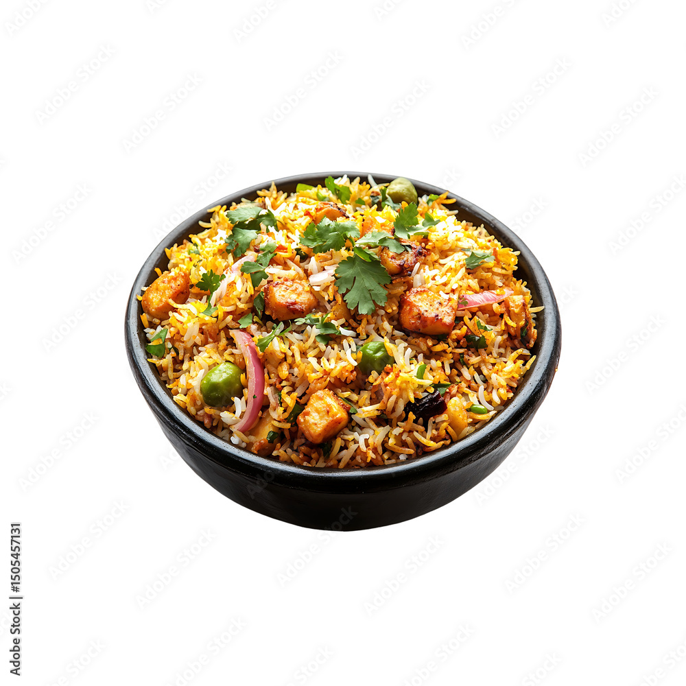 A Bowl of Biryani isolated on a transparent background, in a PNG format A Bowl of Biryani isolated on a transparent background, in a PNG format