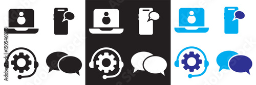 Customer service  web icon. . Help and support vector. Support and service vector. Vector for websites, mobile interfaces, presentations, banner, visual branding etc. Vector illustration. EPS 10