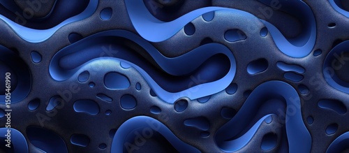Blue Abstract Fluid Pattern