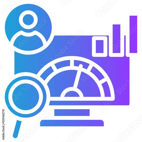 Performance Review glyph gradient icon