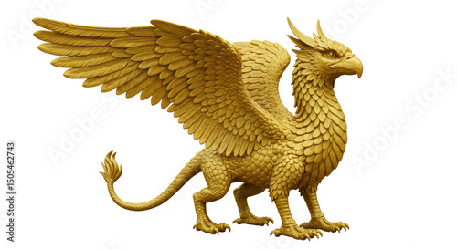 Wallpaper Mural Isolated Golden Griffin Statue Torontodigital.ca