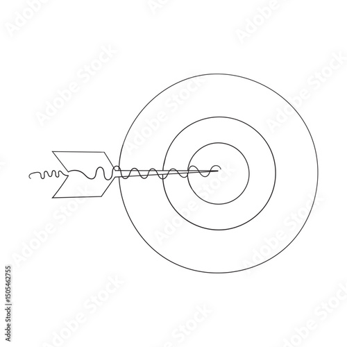Target icon vector. goal icon vector. target marketing sign and symbol continuous line
