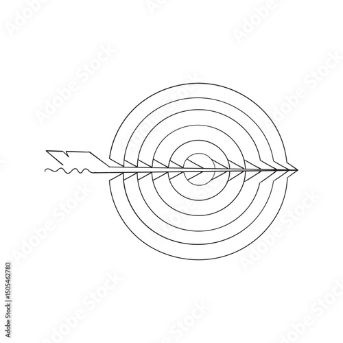 Target icon vector. goal icon vector. target marketing sign and symbol continuous line
