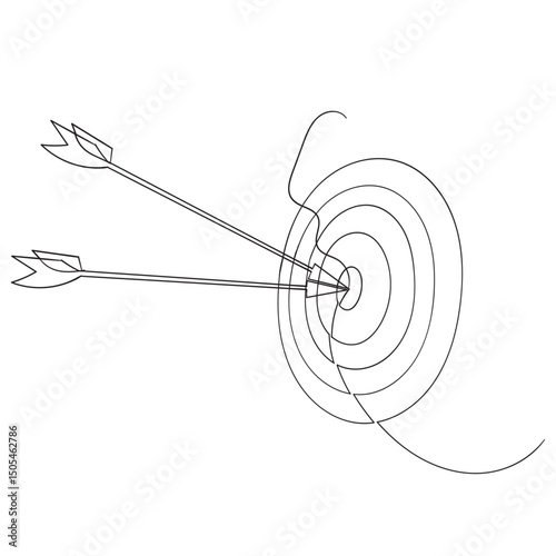 Target icon vector. goal icon vector. target marketing sign and symbol continuous line