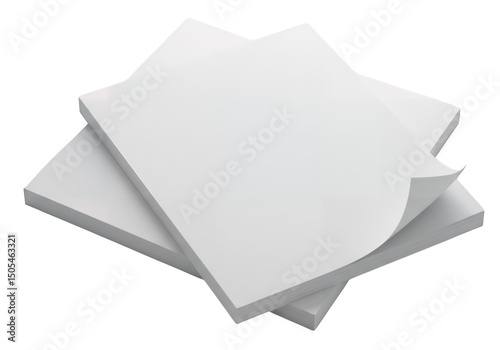 Blank Paper Stack Showing a Curled Page