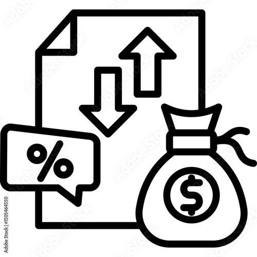 Profit And Loss line icon