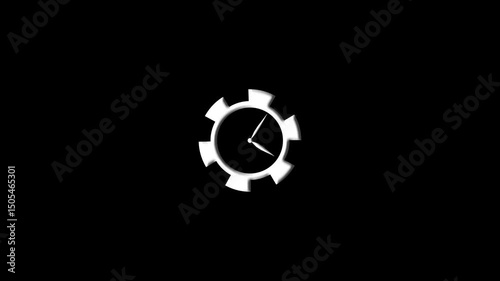 clock isolated animated, 12 hours clock animation